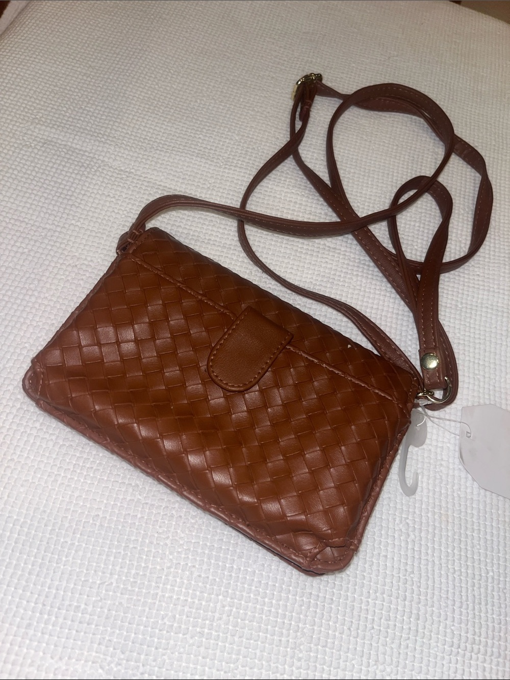 Time and Tru Brown Woven Crossbody Bag - Picture 4 of 4